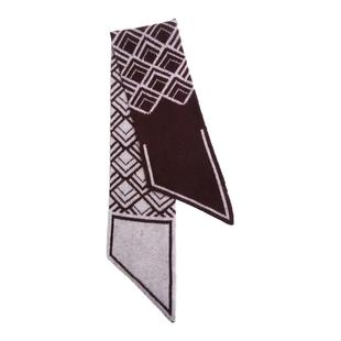 ZB/珍贝2025年秋冬新款品山羊绒100%提花小围巾百搭时尚/W2117-1