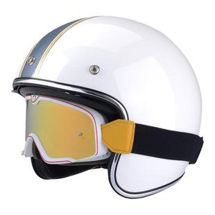 ysdl巡航摩托车头盔男女春夏电动车安全帽3C四季通用复古机车半盔