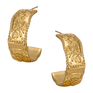 MONSECRET棕榈遗迹耳钉经典C圈金色大耳环小众高级感耳饰节日送礼