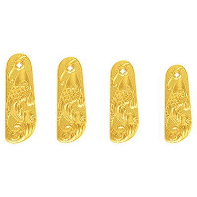 老庙黄金足金山鬼花钱护佑平安吉祥双面雕刻方孔铜钱招财摆件官方