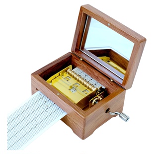 刻字刻图黄铜机芯30音手摇纸带DIY谱曲八音盒音乐盒情侣生日礼物