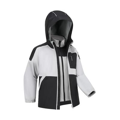 迪卡侬儿童三合一外套男女童春秋保暖春可拆卸摇粒绒内胆夹克KIDC