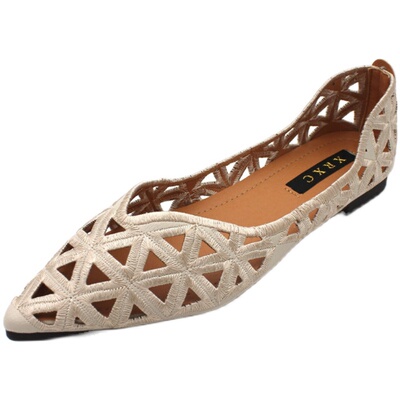 网红镂空浅口欧美时尚平底单鞋