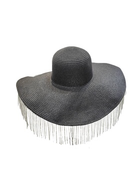 舞台时尚装出游街拍遮阳水钻草帽