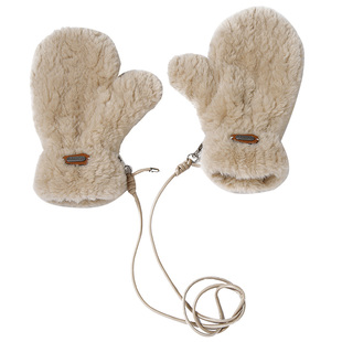 杨超越同款GUUKA东北毛绒手套女冬季挂脖 可爱保暖加厚连指手套男