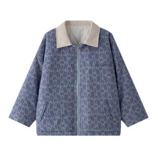 虾酱麻麻男童冬季棉服2026新款男孩棉衣韩系小熊加厚儿童夹棉外套