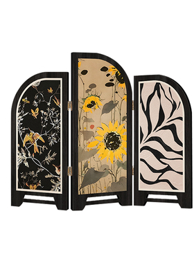 中古风客厅桌面摆件屏风装饰品复古艺术高级感电视柜玄关置物架