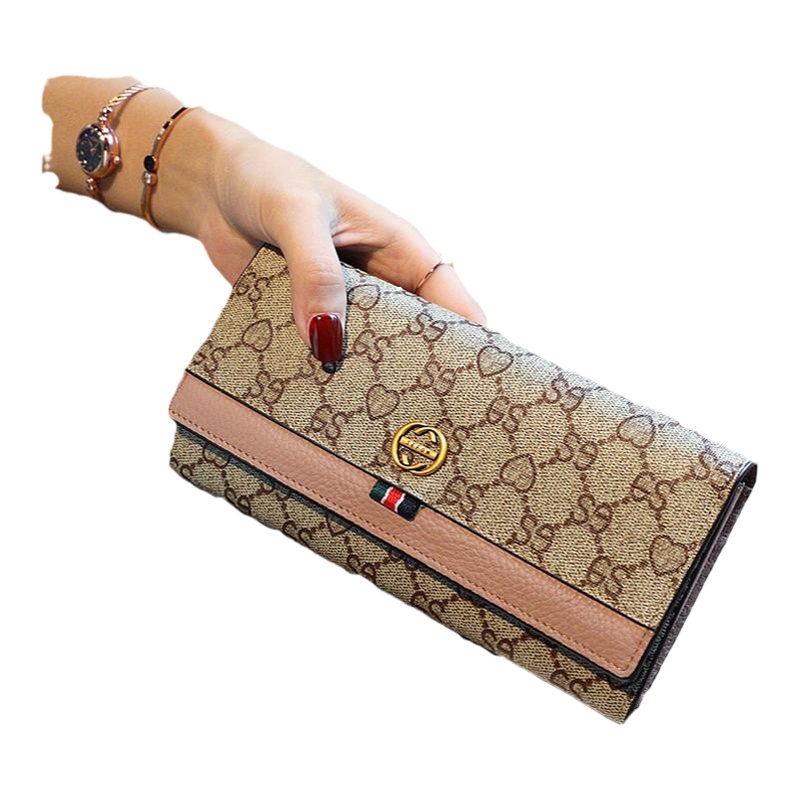 品牧真皮女欧美时尚卡包钱包分区
