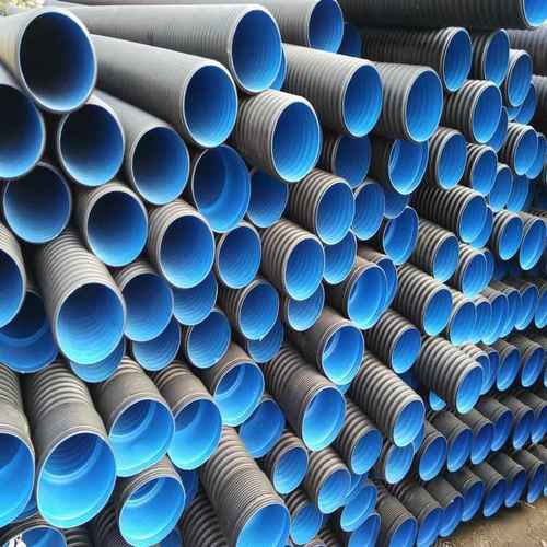 HDPE双壁波纹管批发蓝色内壁缠绕管市政工程大口径排污排水管厂家