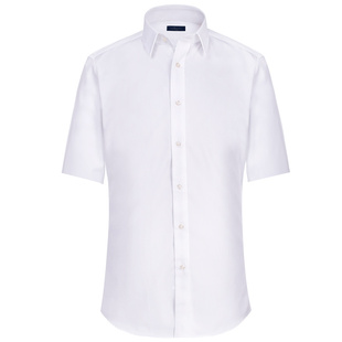 巴泽华短袖白衬衫男商务正装修身显瘦免烫防皱夏季温莎领半袖衬衣