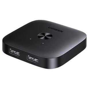 绿联打印机共享器网络转接头键盘鼠标数据线连接两台电脑分接切换二进一出共用转换一分二双usb分线器一拖二