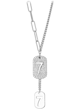 数字项链男女高级设计感轻奢小众2025年新款颈链ins嘻哈锁骨链