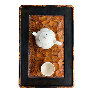 左迹孤品手作实木大漆茶盘托盘原木餐盘古朴茶具收纳复古家用中古