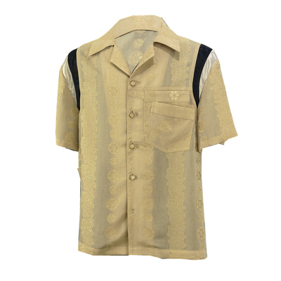 立体纹理免烫短袖夏威夷衬衫