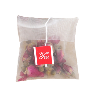 食品级自封茶包袋尼龙标签反折泡茶袋一次性空茶袋茶叶包装袋50枚