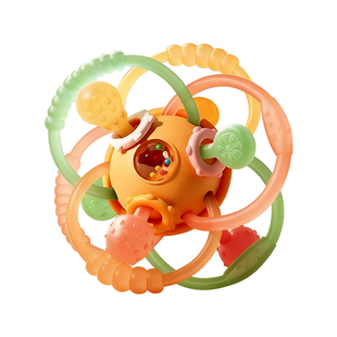 曼哈顿手抓球婴儿硅胶可啃咬牙胶磨牙0到1岁6小月3龄幼儿宝宝玩具