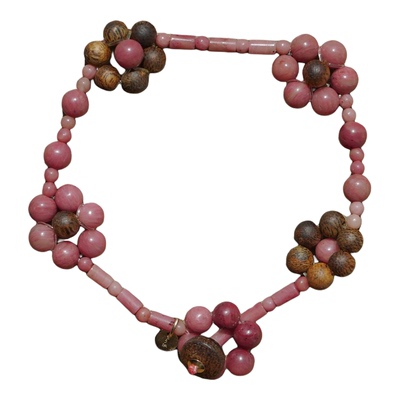 沉香红木纹石樱花花手链