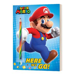 我们开始吧 任天堂超级马里奥 活动手册 英文原版 Super Mario Here We Go Nintendo 马力欧 玛丽游戏周边画册图画集 进口英语书籍