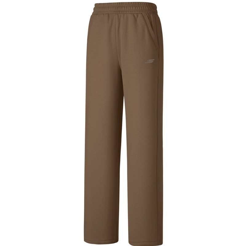 斯凯奇秋冬女装弹力阔腿裤卫裤加绒升温保暖运动休闲长裤时尚舒适