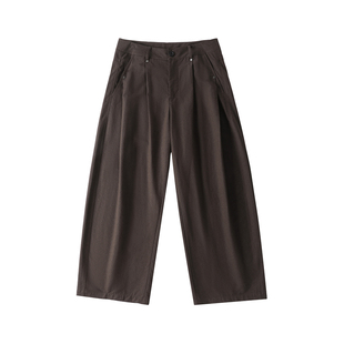 LR MADE 26SS 双褶铆钉 极简廓形 颗粒感珠地棉混纺休闲长裤