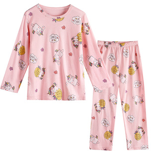 ab内衣女童睡衣套装夏季薄款纯棉长袖套装宝宝居家空调服Q326