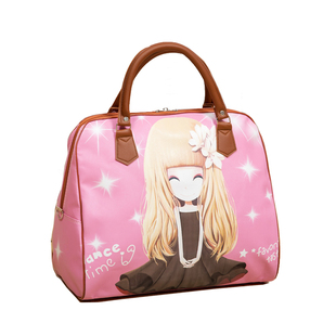 大容量韩版时尚卡通旅行包女手提包PU皮可爱防水小行李包学生轻便