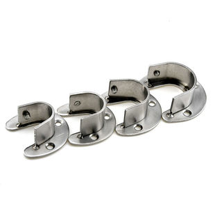 厚开口法兰座不锈钢固定管座衣柜配件挂衣杆底座可拆卸晾衣杆杆托