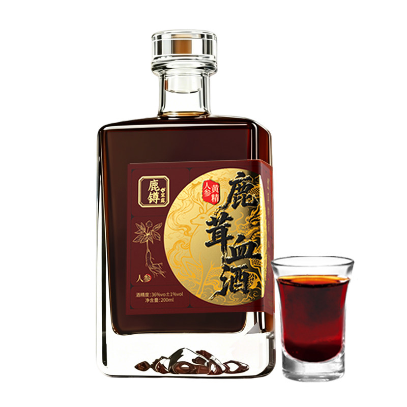 宜露人参黄精梅花鹿茸血酒地黄枸杞鹿血酒鹿宝泡药酒男养生滋补酒