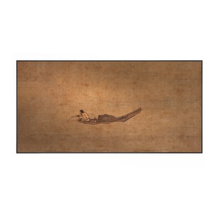 宋代美学挂画马远寒江独钓高级感装饰画茶室书房走廊艺术墙饰壁画