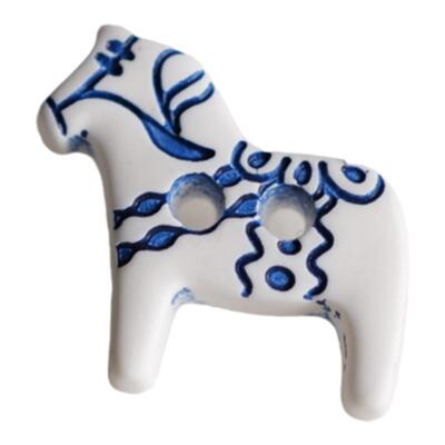 亚当斯马白底蓝印花纽扣