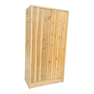 杉木衣柜实木实用柜原木简易员工出租屋职工柜整装浅色大柜厂直销