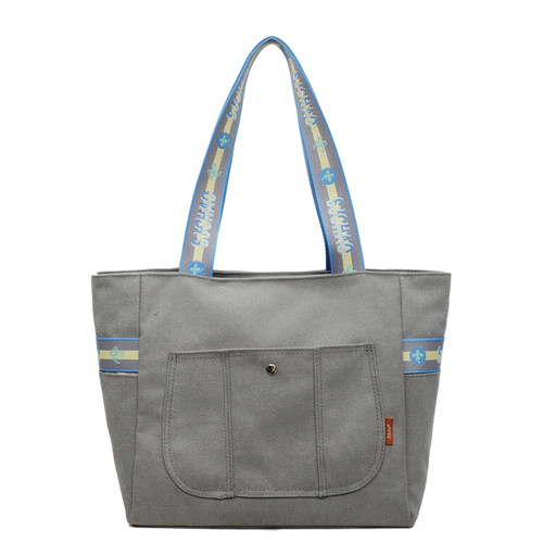 春季大容量托特包包女时尚学生上课手提帆布袋小众百搭单肩通勤包