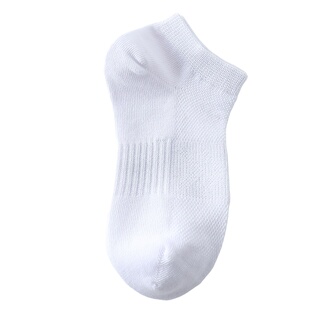 儿童白袜学生袜子夏季纯棉薄款网眼船袜男童女童纯色夏款白色短袜