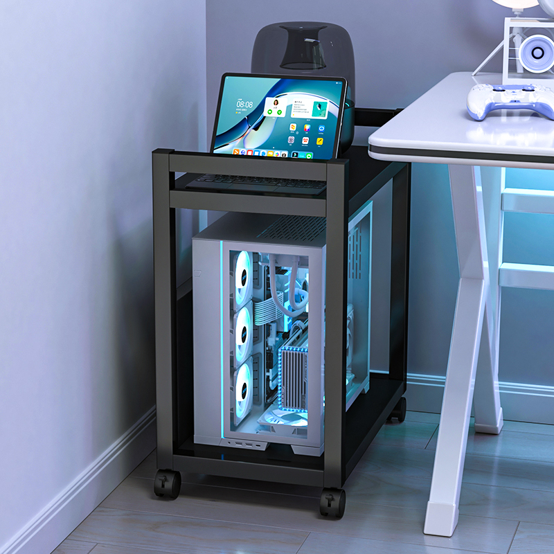 台式机箱托架主机移动底座电竞房多层收纳整理置物架落地式小推车