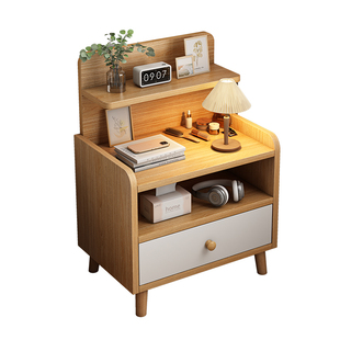 床头柜简约现代实木腿储物柜小型简易卧室家用2024新款床头置物架