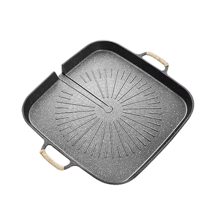 户外麦饭石烧烤盘电磁炉韩式煎烤肉盘铁板烧盘家用卡式炉明火专用