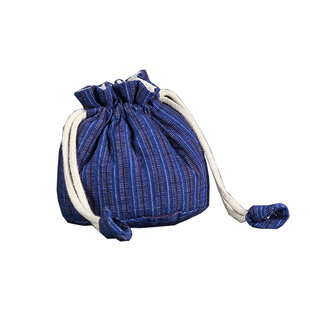 中式 复古手织老布便携手提棉麻主人杯收纳袋袋束口抽绳单杯布包
