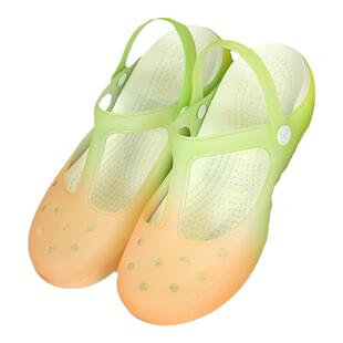 沙滩洞洞鞋女防滑外穿新款踩屎感妈妈凉拖鞋女夏季厚底包头果冻鞋