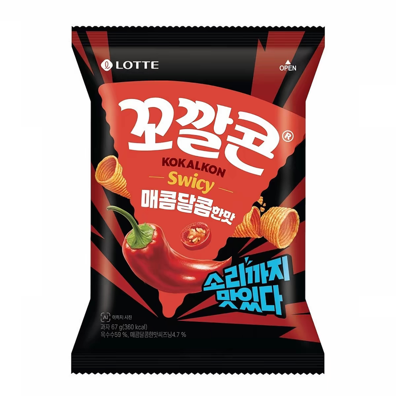 玉米味韩国Lotte/乐天脆脆角膨化