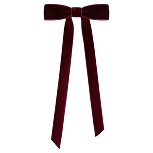 Riotlily/艾特里里勃艮第红优雅蝴蝶结发夹送女友礼物新年礼物