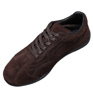 德迅鞋男款小众复古翻毛皮男士时尚休闲鞋系带低帮潮鞋英伦风板鞋