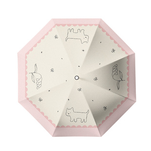 晴雨两用雨伞女小清新卡通遮阳伞小巧便携太阳伞折叠学生全自动伞