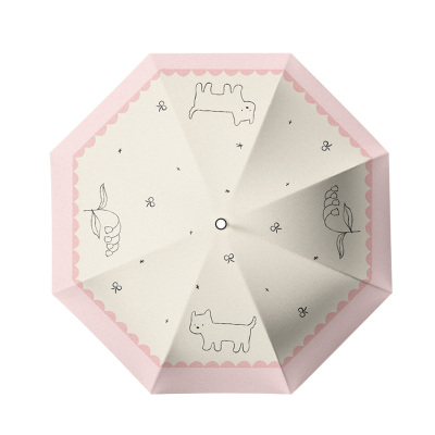 雨伞小清新黑胶晴雨两用全自动伞