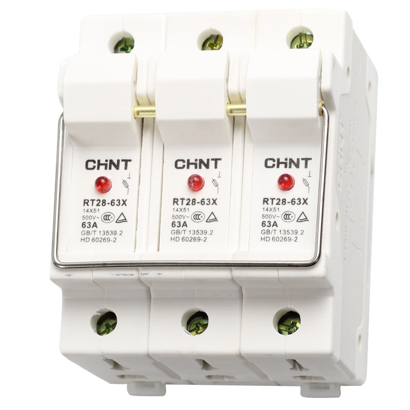 CHNT正泰熔断器R015保险丝座rt28n-32x/63带灯18快速底座6安10A32