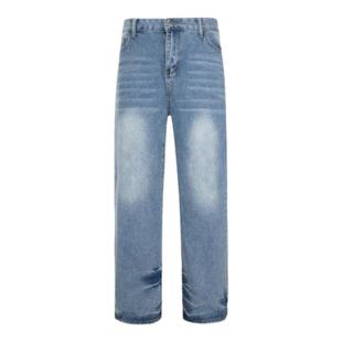 【现货】WE11DONE TRACK裤子美式极简猫须水洗冰蓝直筒牛仔裤长裤