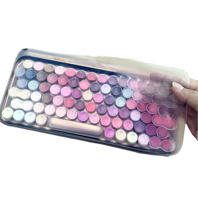 洛斐菲LOFREE熊本熊小黄鸭EH112S复古奶茶口红dot圆点蓝牙键盘保护膜机械按键防尘套凹凸垫罩键位全覆盖配件