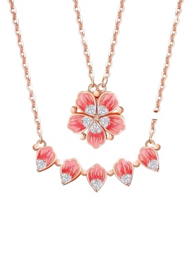 儿童项链女款桃之夭夭花朵吊坠女