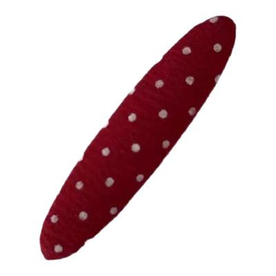显白红色波点布艺发夹
