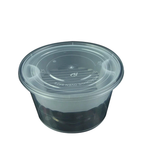 圆形一次性双层餐盒两层外卖面碗米线馄饨汤面分离打包盒干湿饭盒