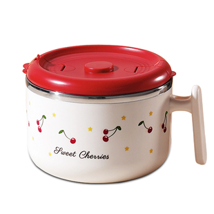 不锈钢泡面碗食品级饭盒上班族宿舍学生带盖手柄食堂打饭个人专用